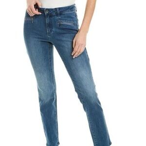 J Mclaughlin Womens Treva Skinny Jeans Blue Stretch Front Zipper Mid Rise Sz 8